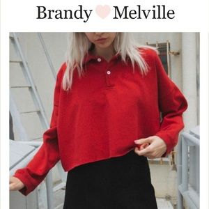 Brandy Melville J Galt Red Cropped Sweater